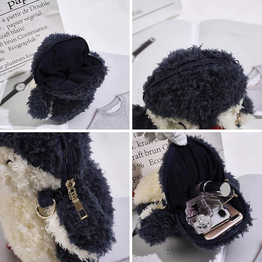 QZUnique Plush Penguin Purse for Women Fluffy Toy Novelty Animal